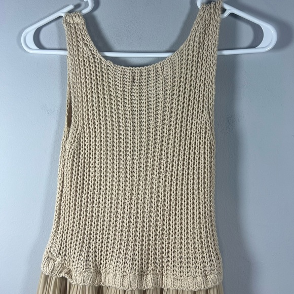 Margot Cream Crochet Top Dress with Pleated Bohemian Sheer Bottom Small - Picture 12 of 12